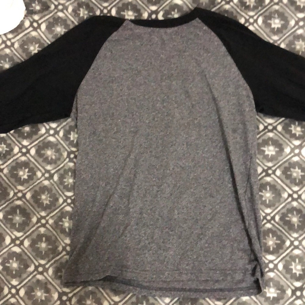 Grey and Black Raglan Long Sleeve Tee